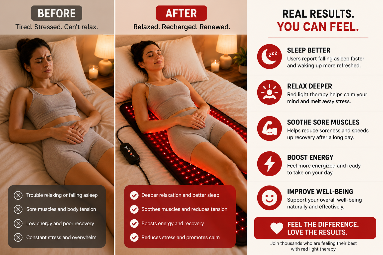 Red light pad phototherapy blanket