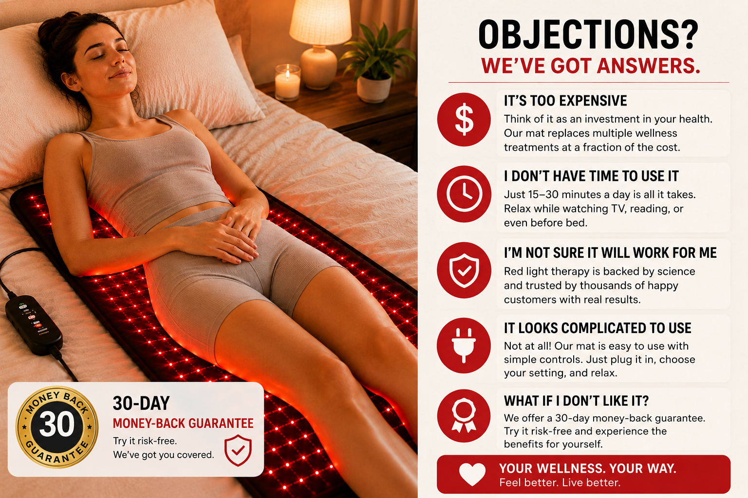 Red light pad phototherapy blanket