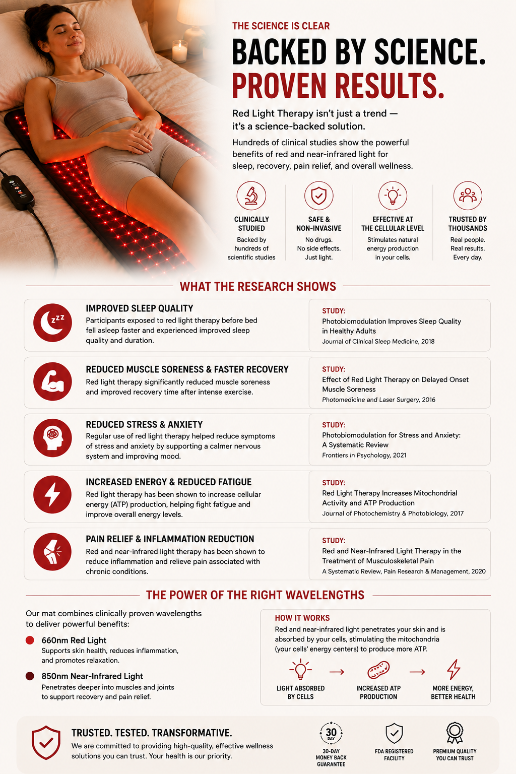 Red light pad phototherapy blanket