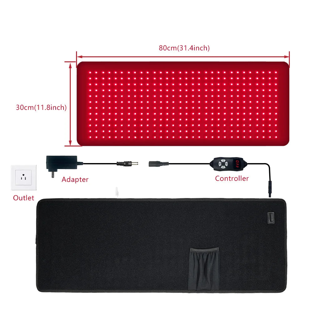 Red Light Therapy Pad for Full Body,large Dual Chip 360 LEDs 660&850nm Infrared Light Therapy Belt for Back Waist Joint Recovery
