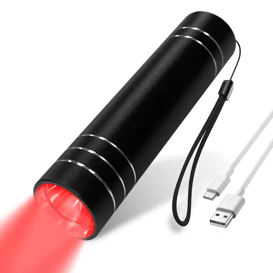 Red Light Therapy Lamp 660nm Red Light & 850nm Infrared Lamp Therapy Torch with Timer Portable LED Small Torch Body Pain Relief