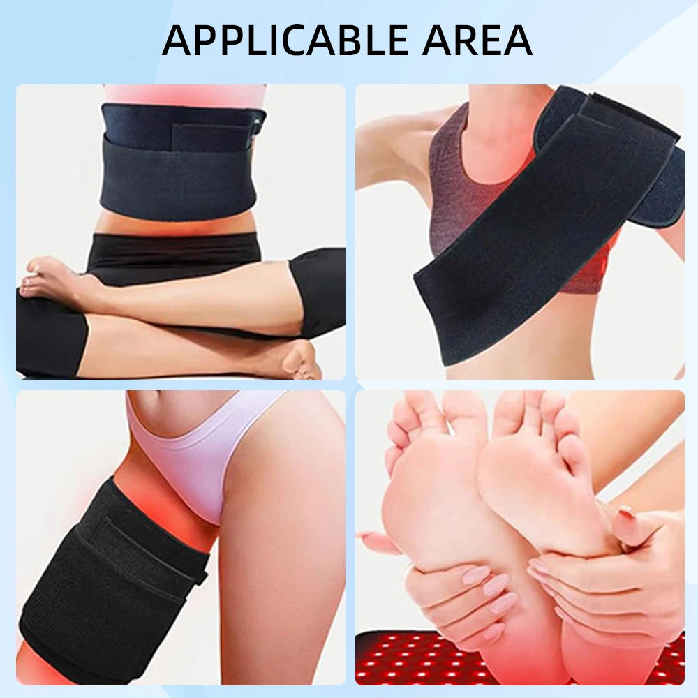 Red Light Therapy Wrap Belt for Back Pain Relief Near Infrared LED Heating Pad for Skin Care Slimming Fat Burner Body Shaper