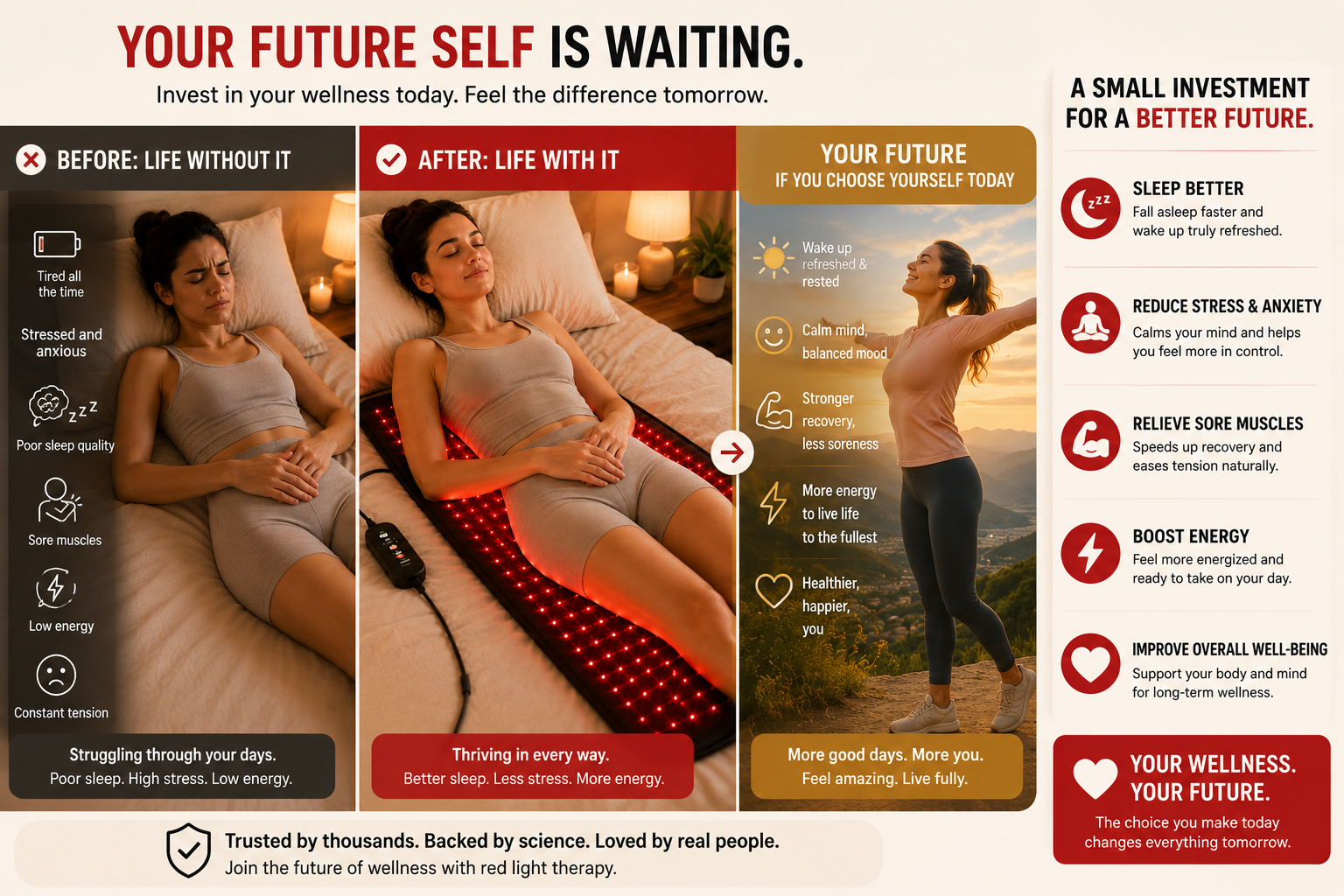 Red light pad phototherapy blanket